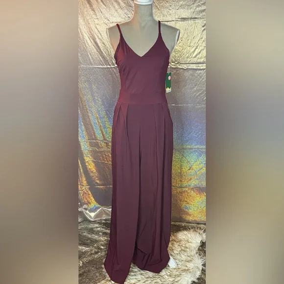 Halara Breezeful Backless Jumpsuit in Amaranth - Picture 1 of 8